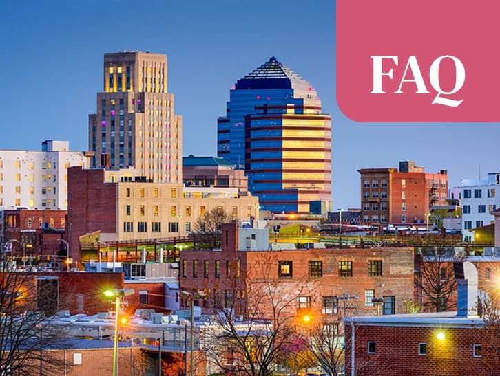 Downtown Durham skyline in North Carolina