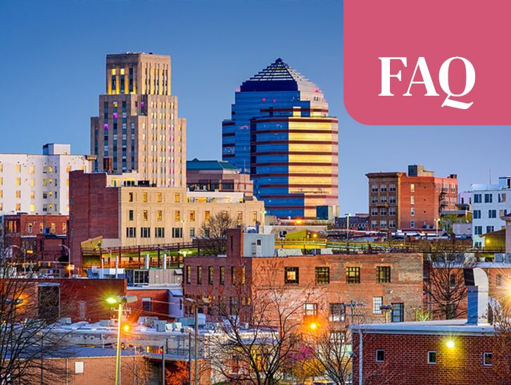 Downtown Durham skyline in North Carolina