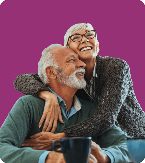 Happy older couple sharing a moment together indoors